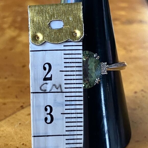 Green Labradorite Sterling Silver Ring Size 9 - Picture 8 of 10